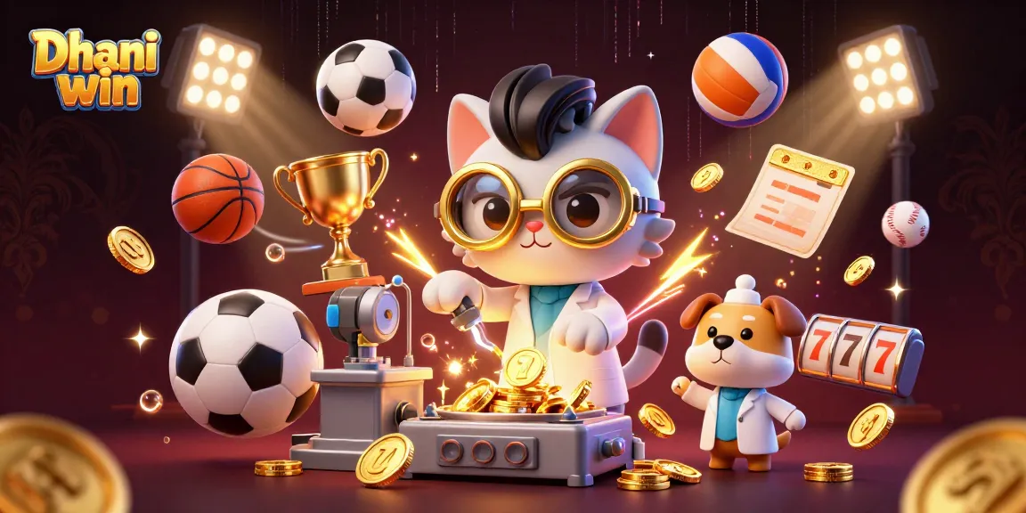 Dhani win platform showcasing lively casino scenes with colorful characters and exciting games for online players.