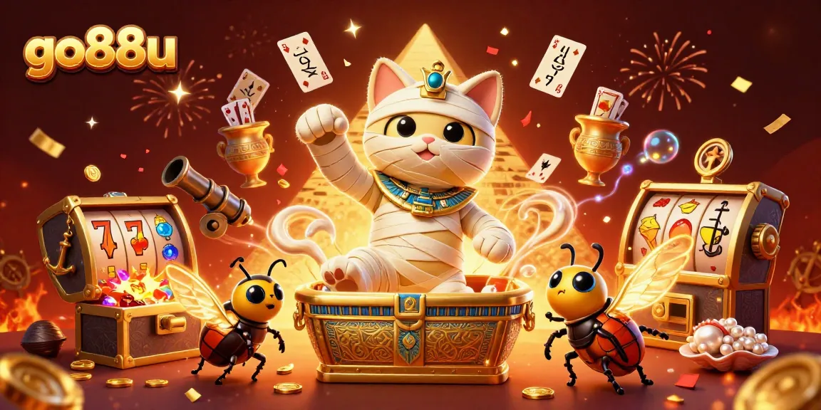 Engage with go88u and experience exhilarating thrills with the mummy cat and scarab beetle in the casino.