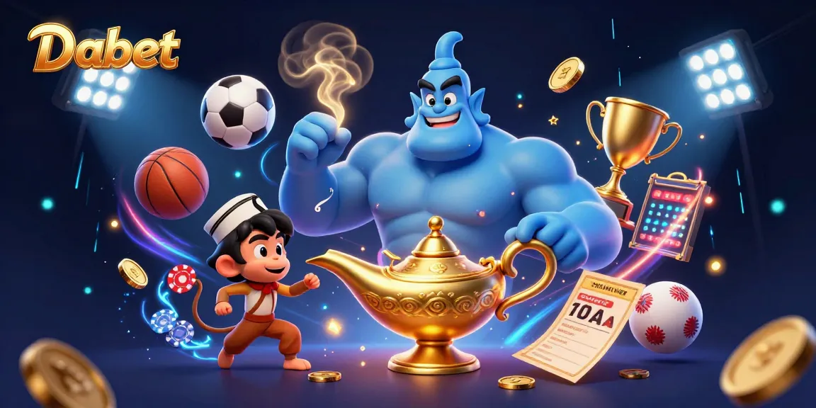 Dabet reveals winning strategies through an engaging 3D casino illustration featuring a powerful genie.