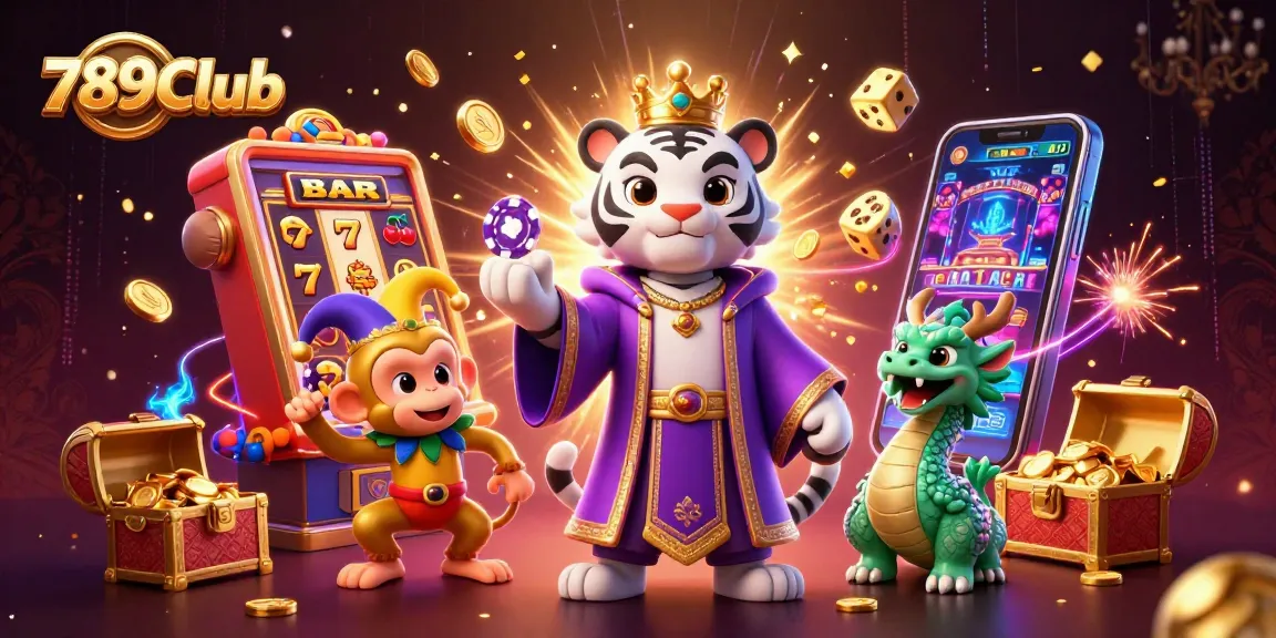 Experience the thrilling jackpots at 789Club with vibrant characters and captivating casino elements.