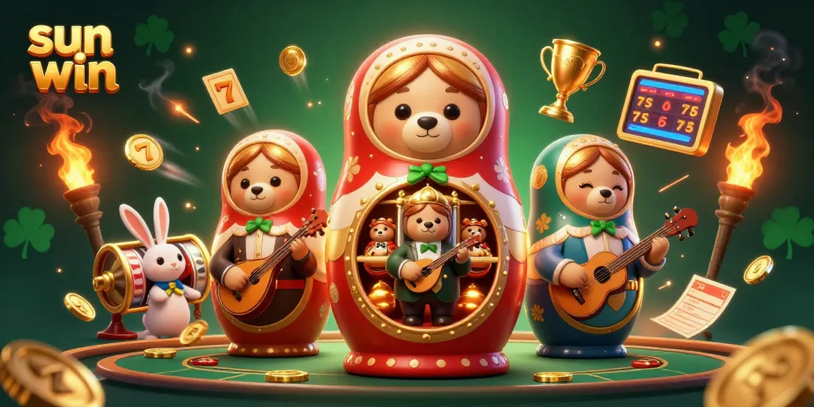 Experience the excitement at Sun Win with vibrant 3D characters and dynamic casino elements.